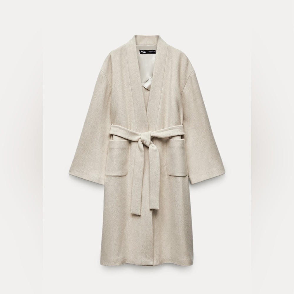 XS Zara Manteco wool belted coat